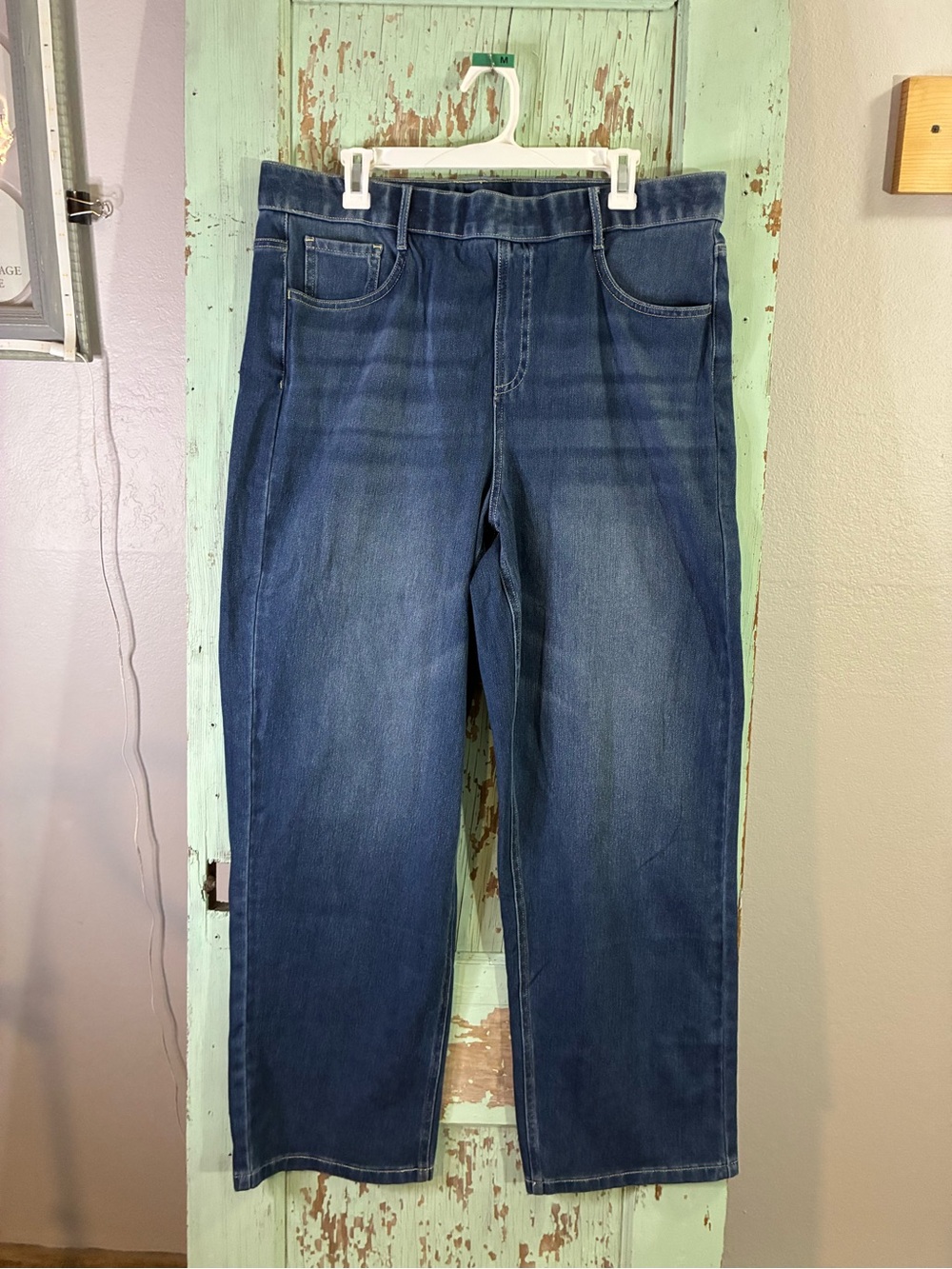 HALARA women’s NWT Relaxed Dark Blue wide leg Stretch Jeans